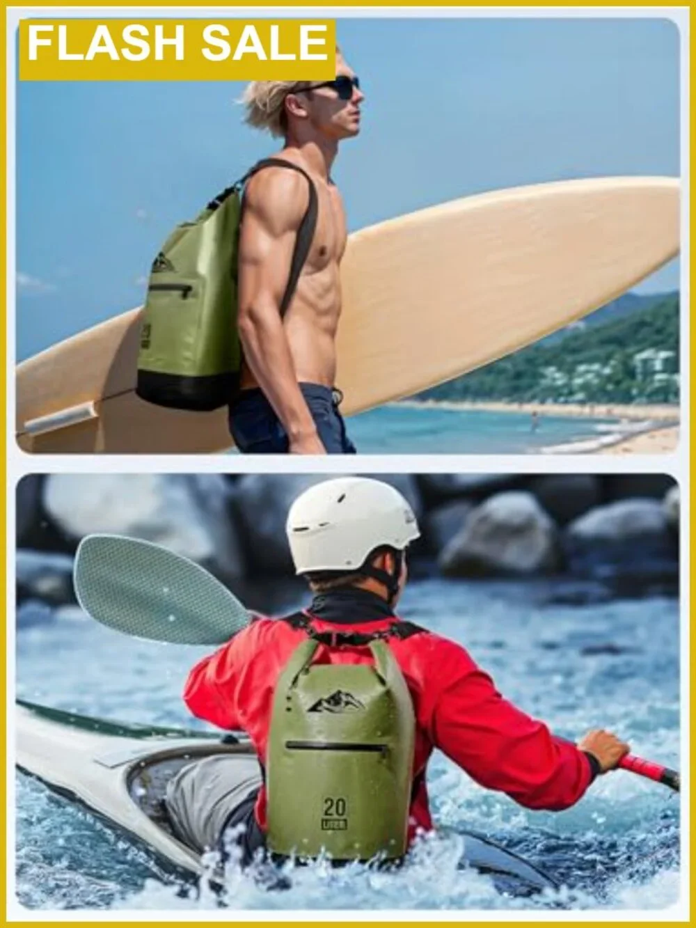 Waterproof Dry Bag Backpack Roll Top Zippered Pocket PVC 10L